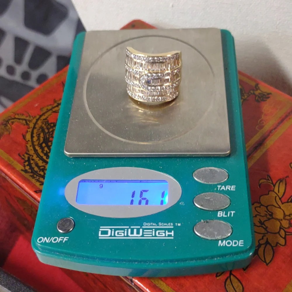 Stunning Multi row thick buckle Wide Silver 925 Band Ring Sparkling Clear Stones